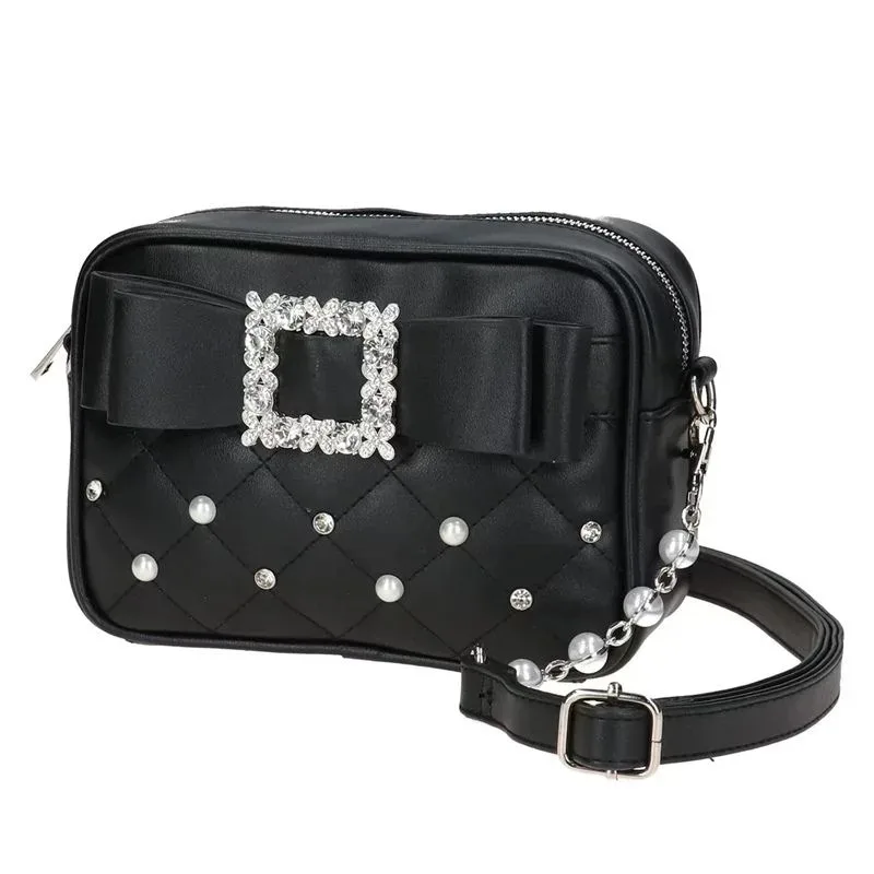 Black Pearl Knot Square Bag